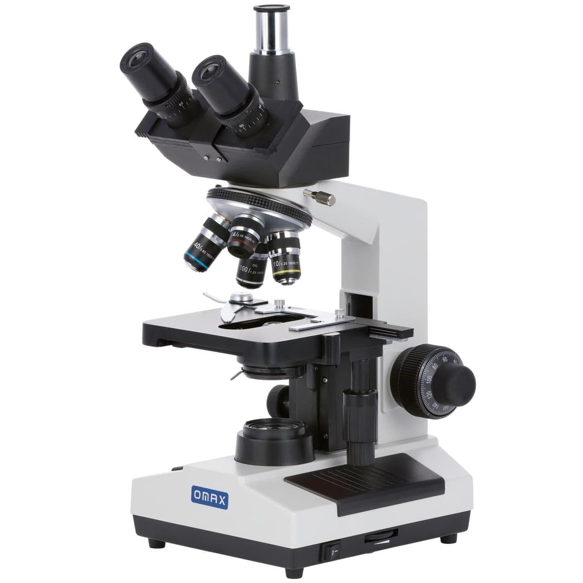 OMAX - Microscopio compuesto biológico trinocular 40X-2000X con luz LED reemplazable - M837SL