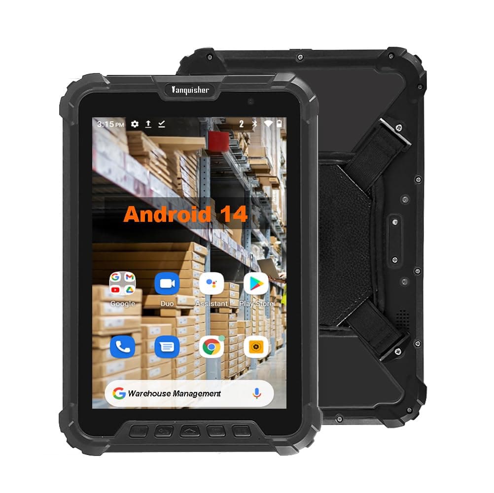 Vanquisher [Lanzamiento 2025] Tableta empresarial ultra resistente de 8 pulgadas, Android 14 para almacén con escáner de códigos de barras 2D | 8GB+128GB memoria grande | Batería de alta capacidad 10000 mAh | IP67 resistente al agua RM2025
