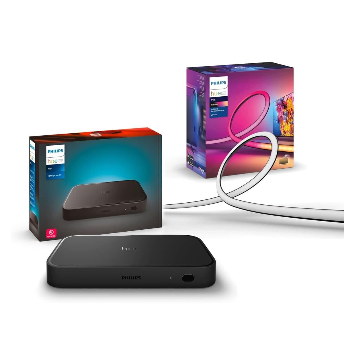 Philips Hue Play HDMI Sync Box 8K + Gradient 75" - Tira LED Smart TV para 75" 9290024229021+929003499601