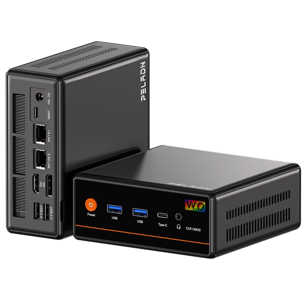 PELADN Mini PC con Ryzen 7640HS, 32GB DDR5, 1TB NVMe y triple pantalla 4K@60Hz Mini PC WO4