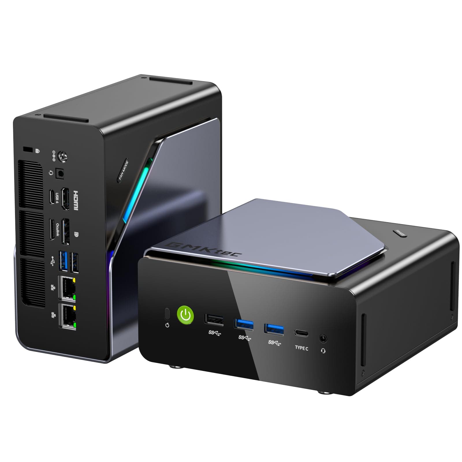GMKtec K12 Mini PC Gaming Ryzen 7 H 255 32GB DDR5 512GB SSD Radeon 780M, 3x M.2, Dual 2.5G, HDMI 2.1, USB4 EVO-K12
