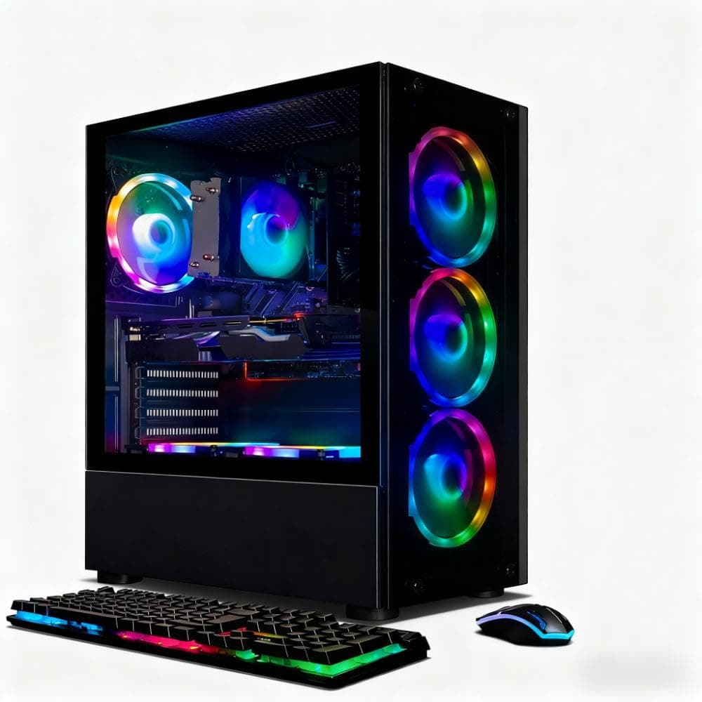 PC de Escritorio Gaming STGAubron, Intel Core i7-6700 hasta 4.0G, GeForce RTX 2060S 8GB, 32GB DDR4, 1TB SSD, WiFi 600M, BT 5.0, 6 Ventiladores RGB, Windows 11 Home ABR0722
