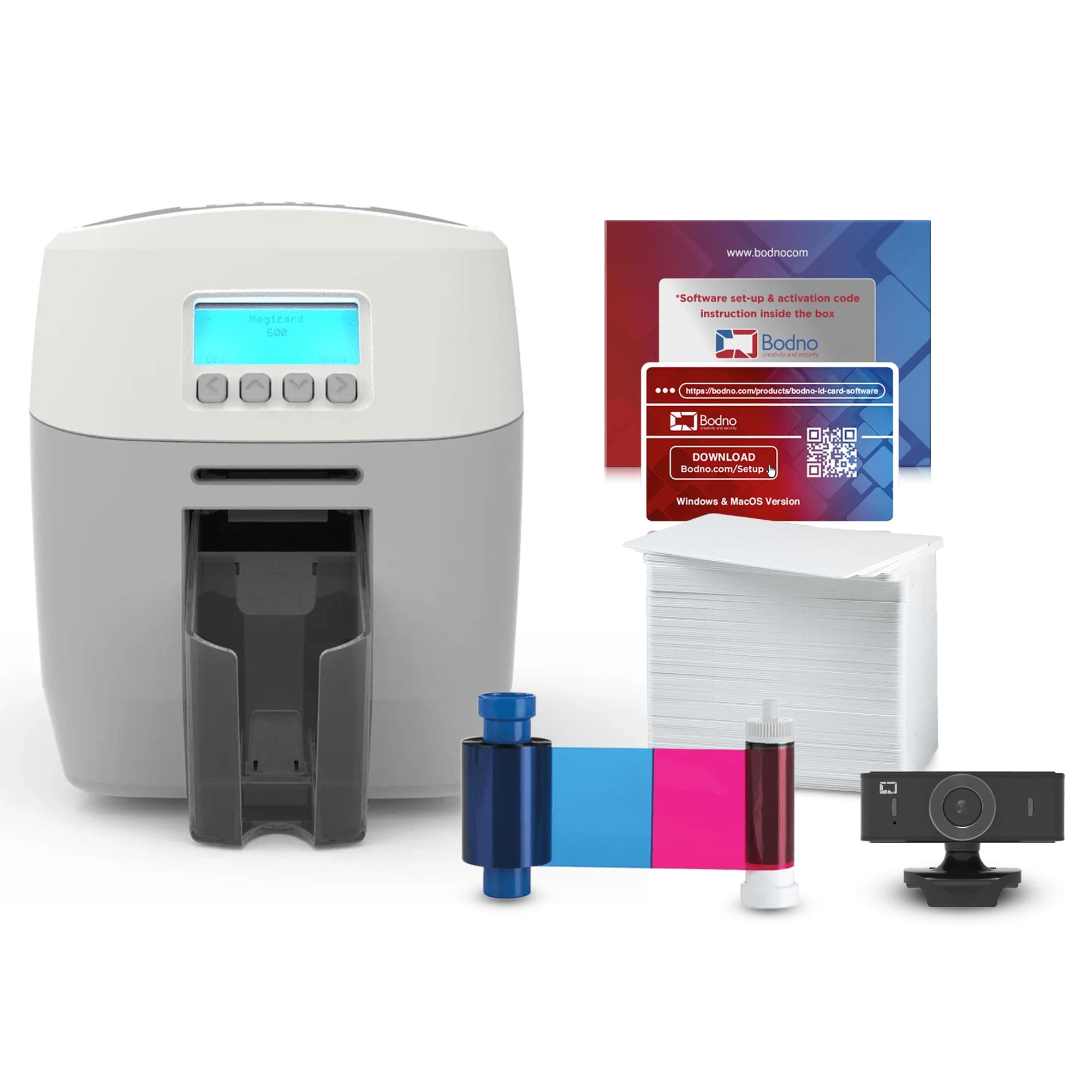 Bodno Magicard 600 Impresora de ID a doble cara + paquete de suministros y software Gold Edition 3652-5021