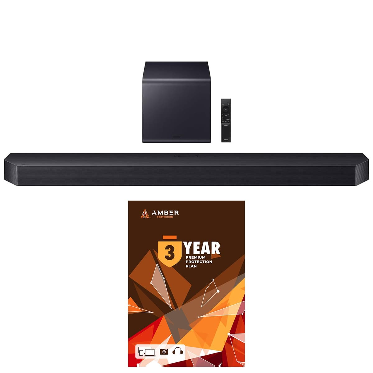 Samsung HW-Q900F Q Series Soundbar 7.1.2 Ch con Subwoofer - Bundle con 2 años Amber Protection y Kit Limpiador HDTV BNDL_HWQ900F-WRTY3-AMBER-SC
