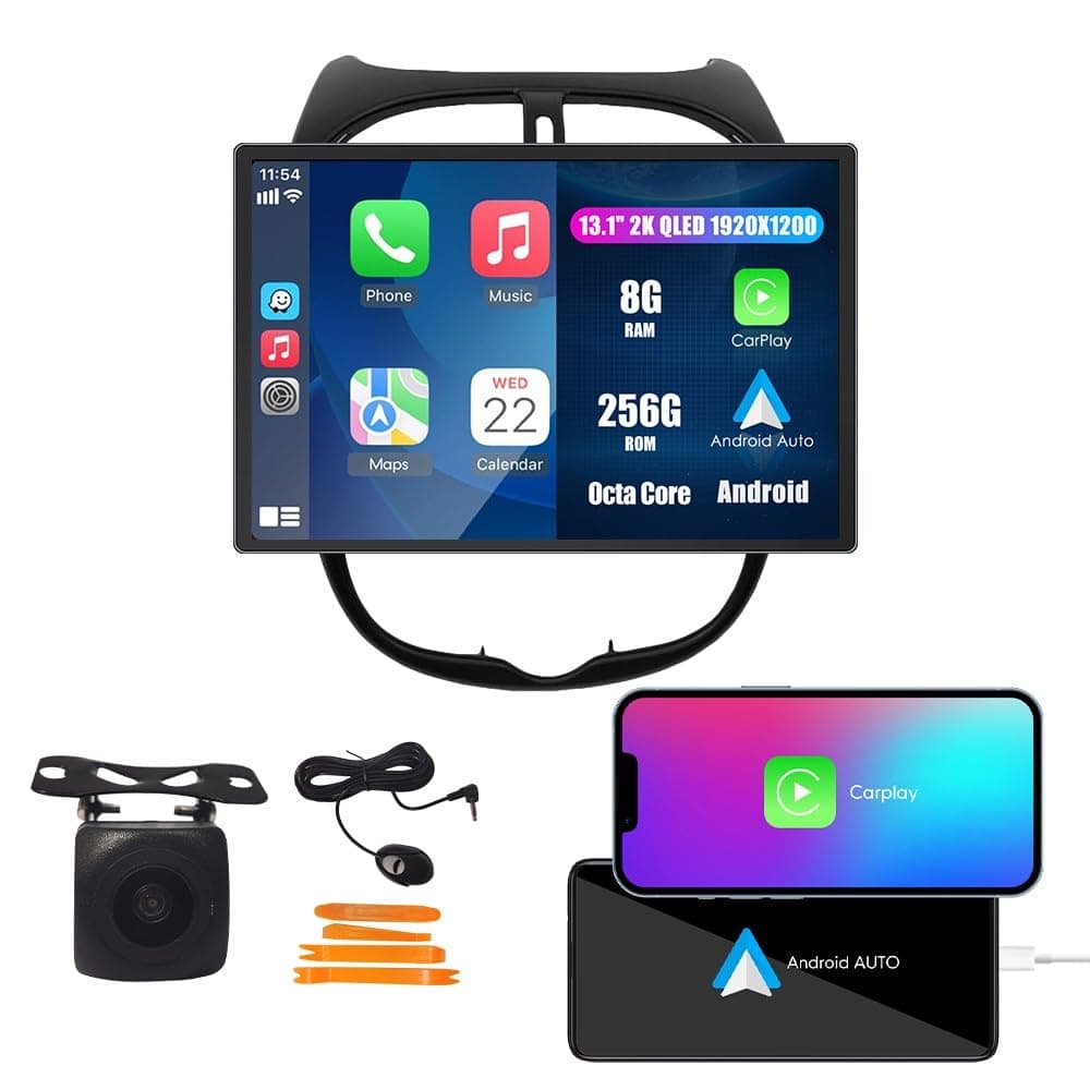 Kunfine 13.1" QLED CarPlay Android Auto Navigation para Peugeot 206 / Citroën C2 2000-2016 Octa Core 8G+256G KF-V8505A
