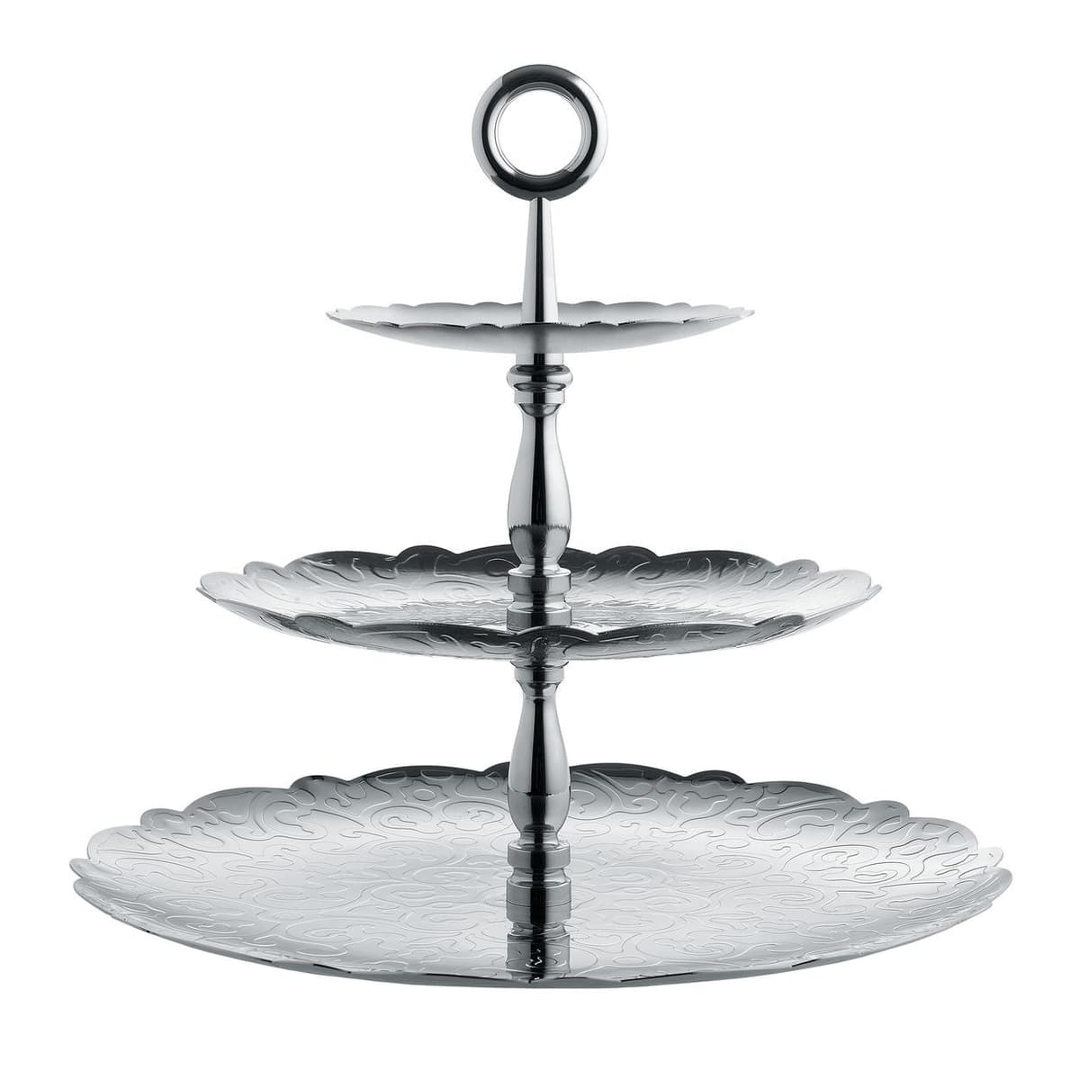 Alessi MW52/3 Dressed Soporte Tres Platos Navidad Acero Inoxidable