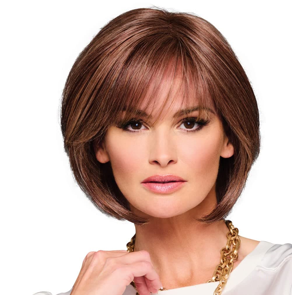 Raquel Welch Made You Look bob chic a la altura de la barbilla, 100% anudada a mano por Hairuwear, casquete Petite-Average, RL32/31 Cinnabar