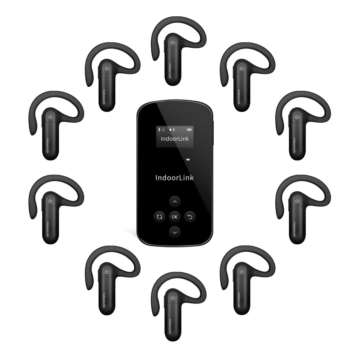 IndoorLink Sistema de guía de audio inalámbrico de mano E211 + receptores E103 (1T10R) E211+E103