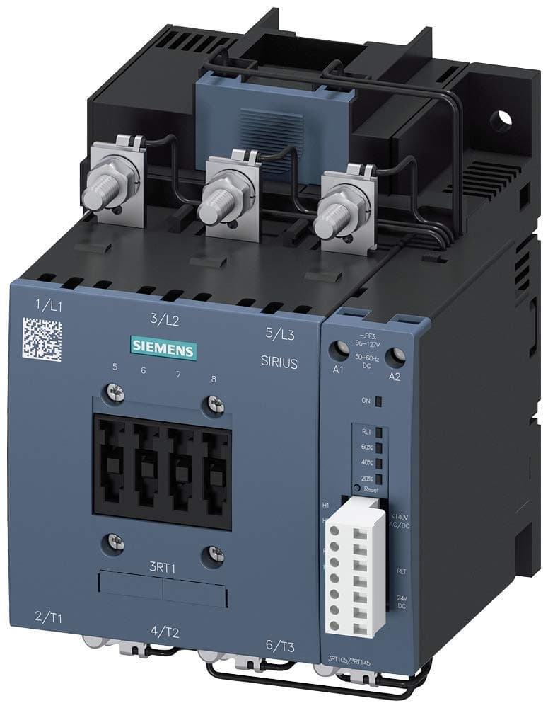 Siemens 3RT10 55-6PP35 Motor Contactor 3 polos S6 con RLT 2 NO + 2 NC 200-277V
