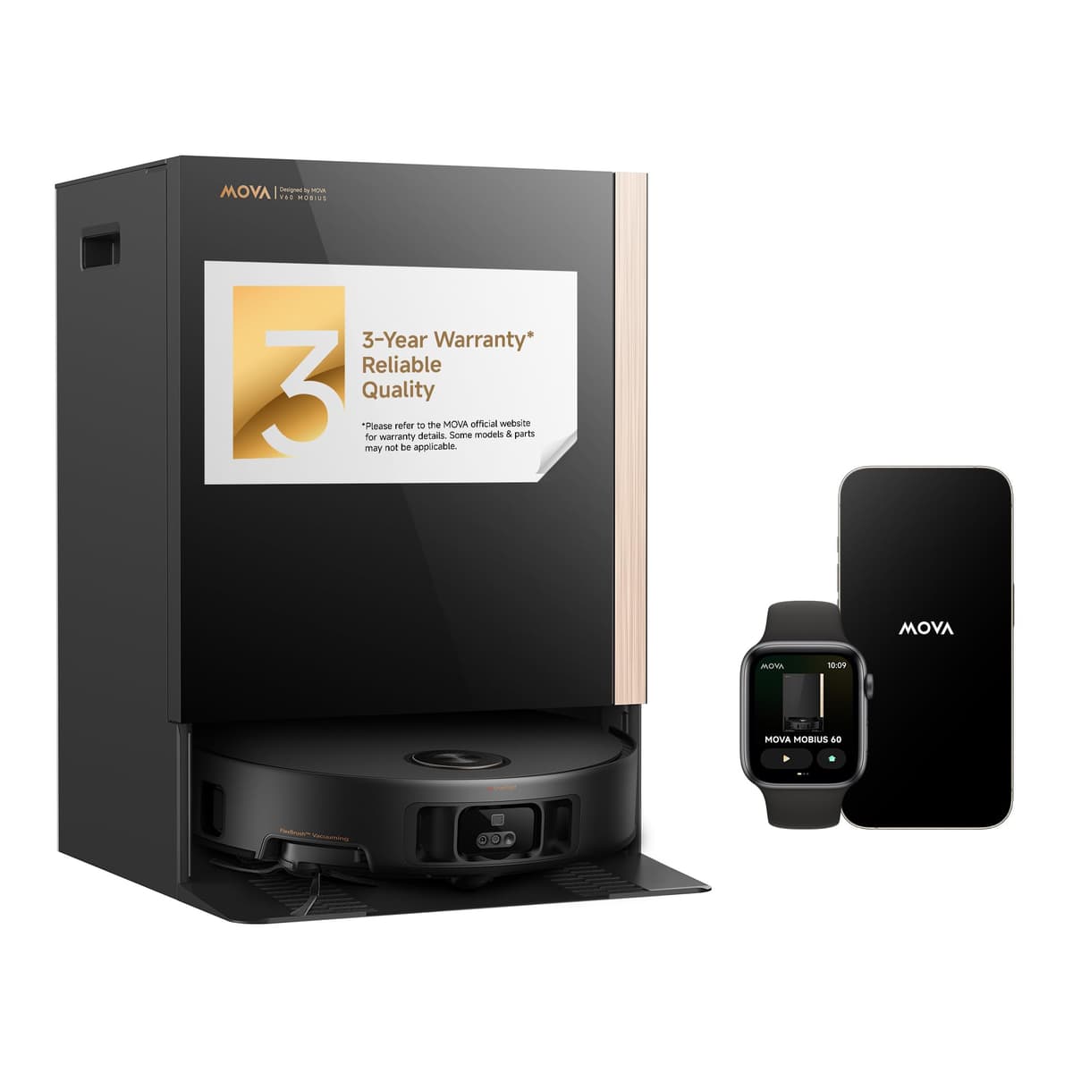 Mova Mobius 60 - Robot aspirador y friegasuelos 30000Pa con sistema MopSwap y base de autolavado