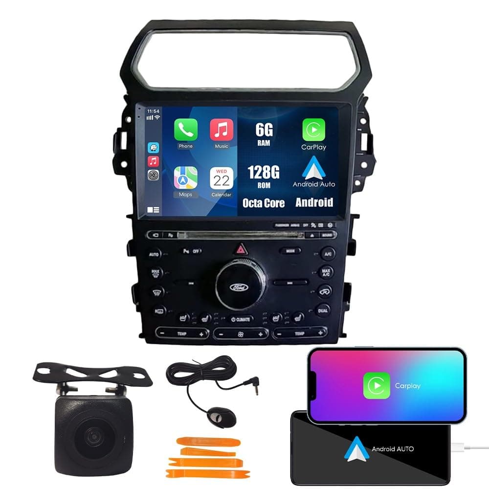 KUNFINE KF-V8845QNEW Estéreo GPS 10" con CarPlay/Android Auto para Ford Explorer 2011-2019 (6G+128G)