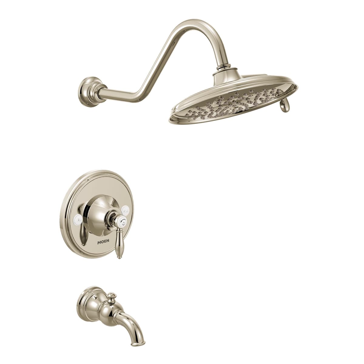 Moen Weymouth TS32104NL Kit de Ducha y Tina Posi-Temp, Níquel Pulido
