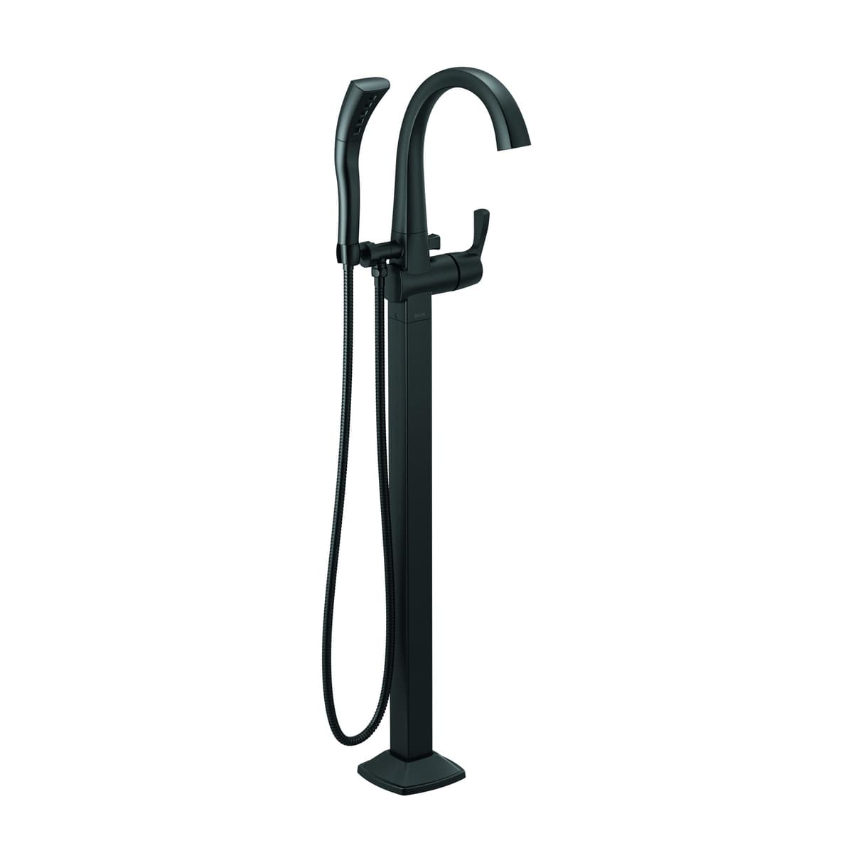 DELTA Grifo T4777-BLFL Juego de acabado para llenador de tina monomando de piso, Negro Mate