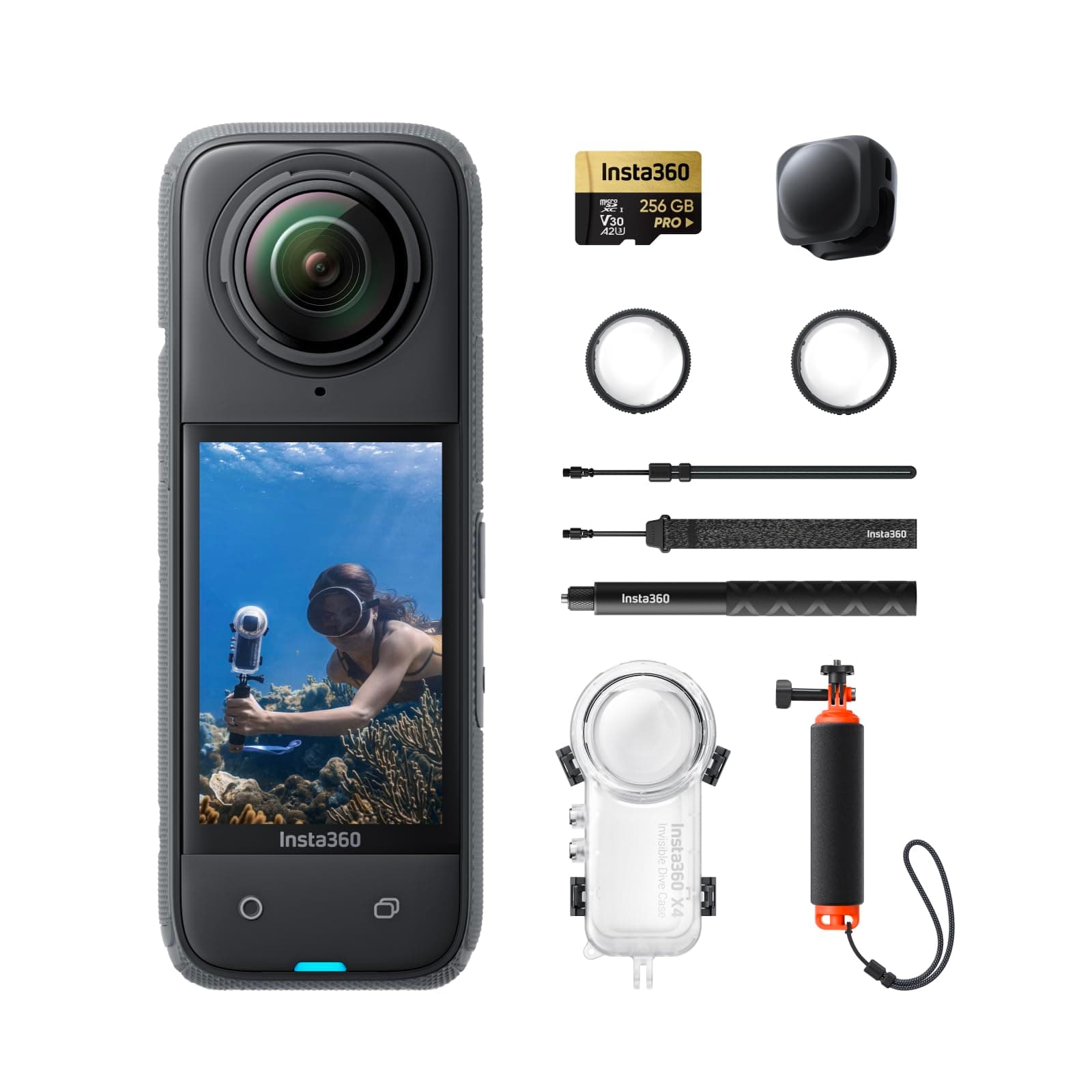 Insta360 X4 Invisible Dive Bundle - Cámara 360 8K con Accesorios de Buceo CINSABMA-D