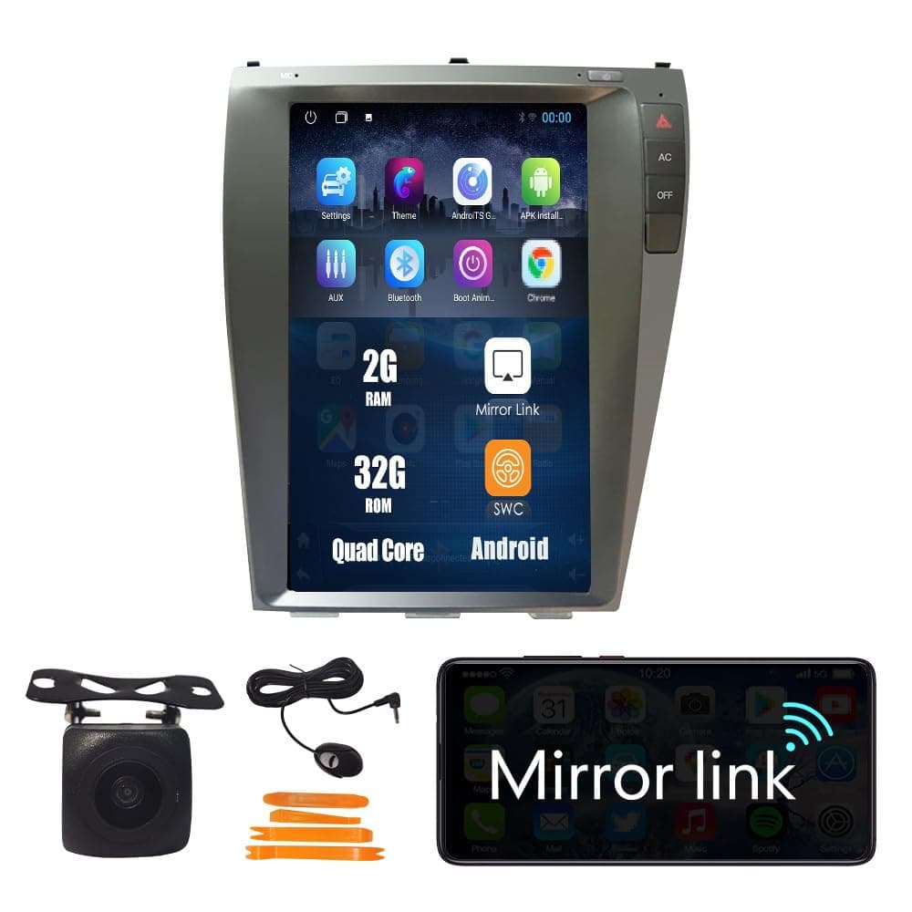KUNFINE Tesla Style Android 12.8" para Lexus ES (2006-2012) con GPS y pantalla IPS KF-V9341Q