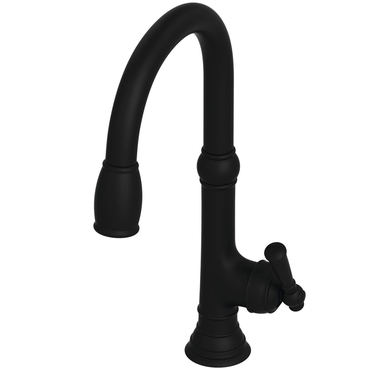 Newport Brass 2470-5103 Jacobean Grifo de Cocina con Manija de Palanca y Extraíble, Flat Black 2470-5103/56