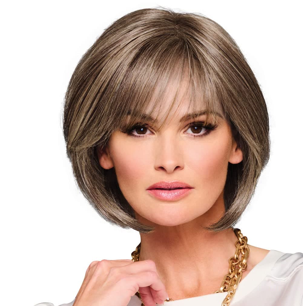 Hair u wear Raquel Welch Made You Look - Bob chic a la mandíbula, 100% hecho a mano, Talla Petite-Average, RL38 Smoke