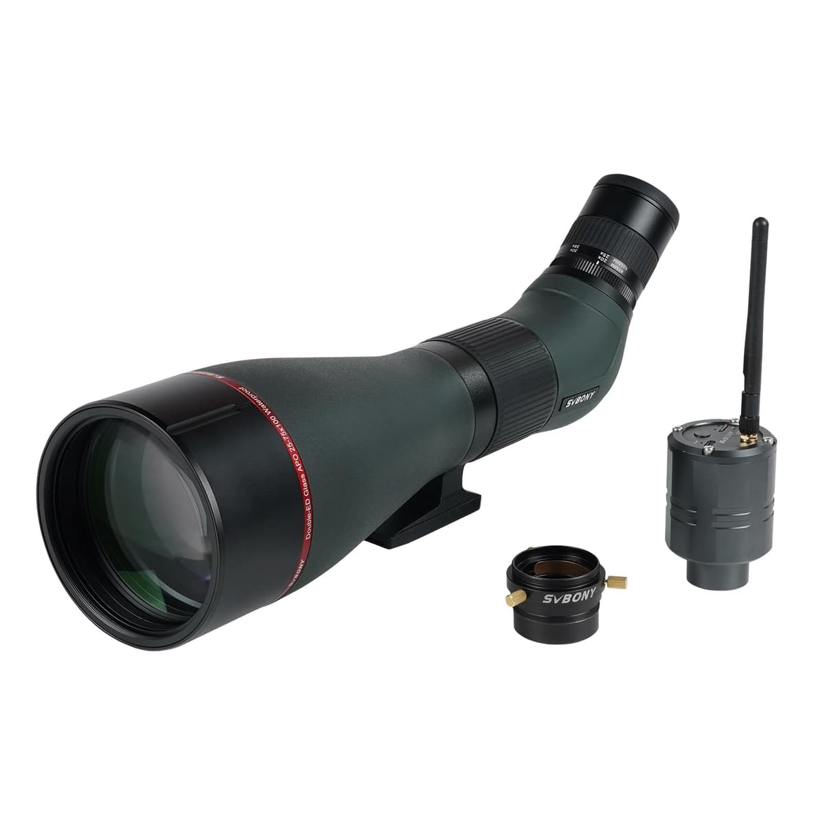 SVBONY SA401 APO 25-75x100 Spotting Scope Dual ED Angulado, IPX7, Ocular Desmontable FF9375B-F9373A-W9170A
