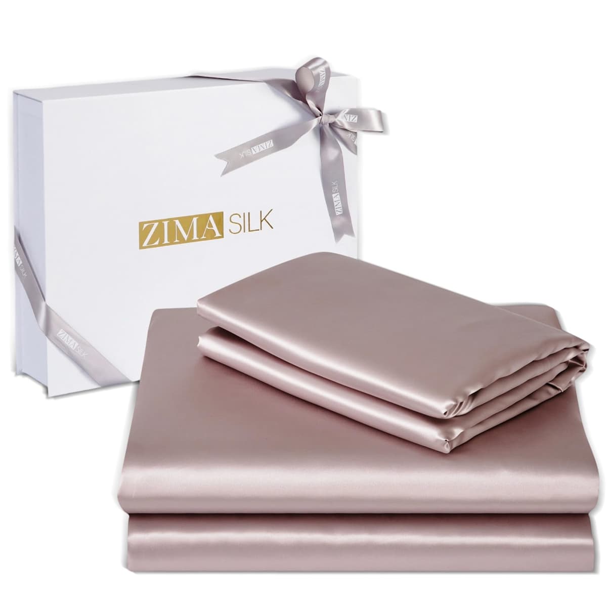 ZIMASILK Juego de cama 100% seda Mulberry 19 Momme 4 piezas King - Pale Pink 4Pc Sheet-K-19-00006-new