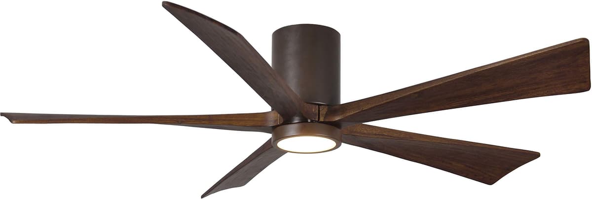 Matthews Fan Company Matthew Irene Ventilador de Techo 60" con Luz, Control Remoto y Pared Textured Bronze Walnut IR5HLK-TB-60