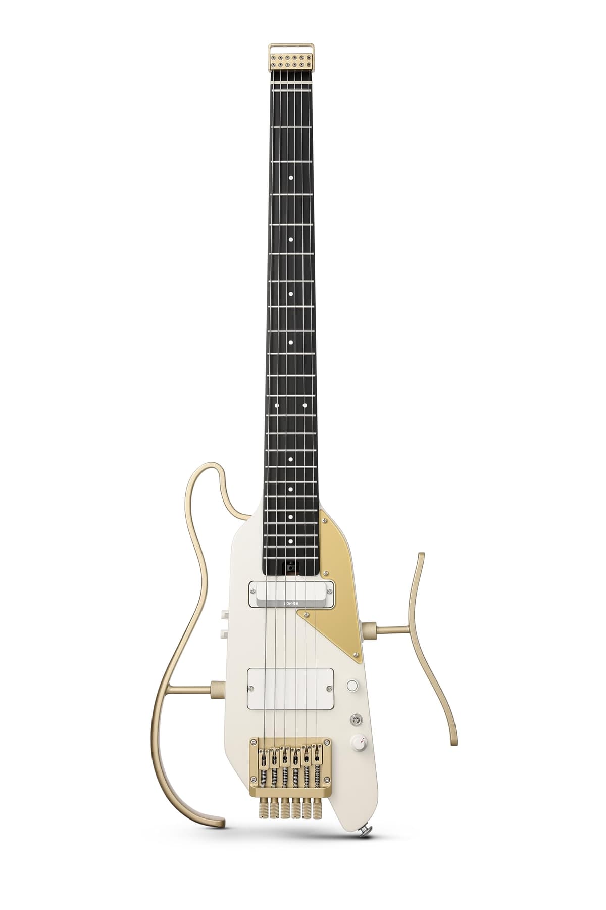 Donner HUSH X PRO Smart Travel Guitar - Kit completo, 7 simulaciones de tono, White-Luxe