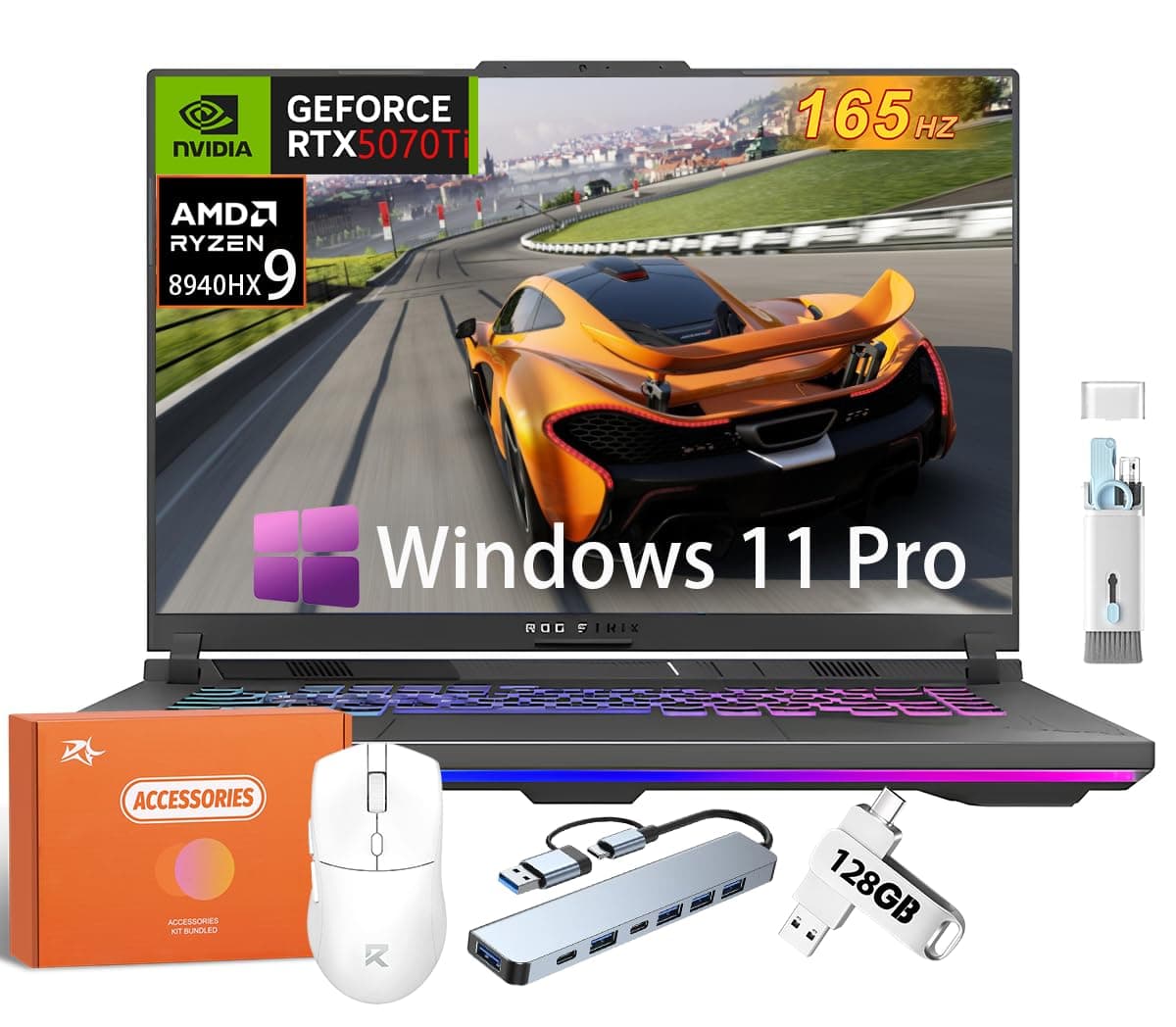 ASUS ROG Strix G16 Gaming Laptop AMD Ryzen 9 8940HX, GeForce RTX 5070 Ti 12GB, 16" WUXGA 165Hz, 32GB DDR5, 1TB SSD, Windows 11 Pro G614PR-G16.R95070TI