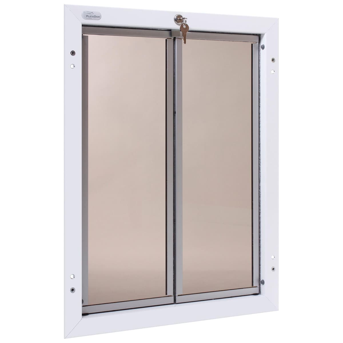 PlexiDor Performance Pet Doors para Perros y Gatos - Puerta de Montaje en Puerta con Cerradura y Llave - Blanco, Tamaños X-Large PD DOOR XL WH