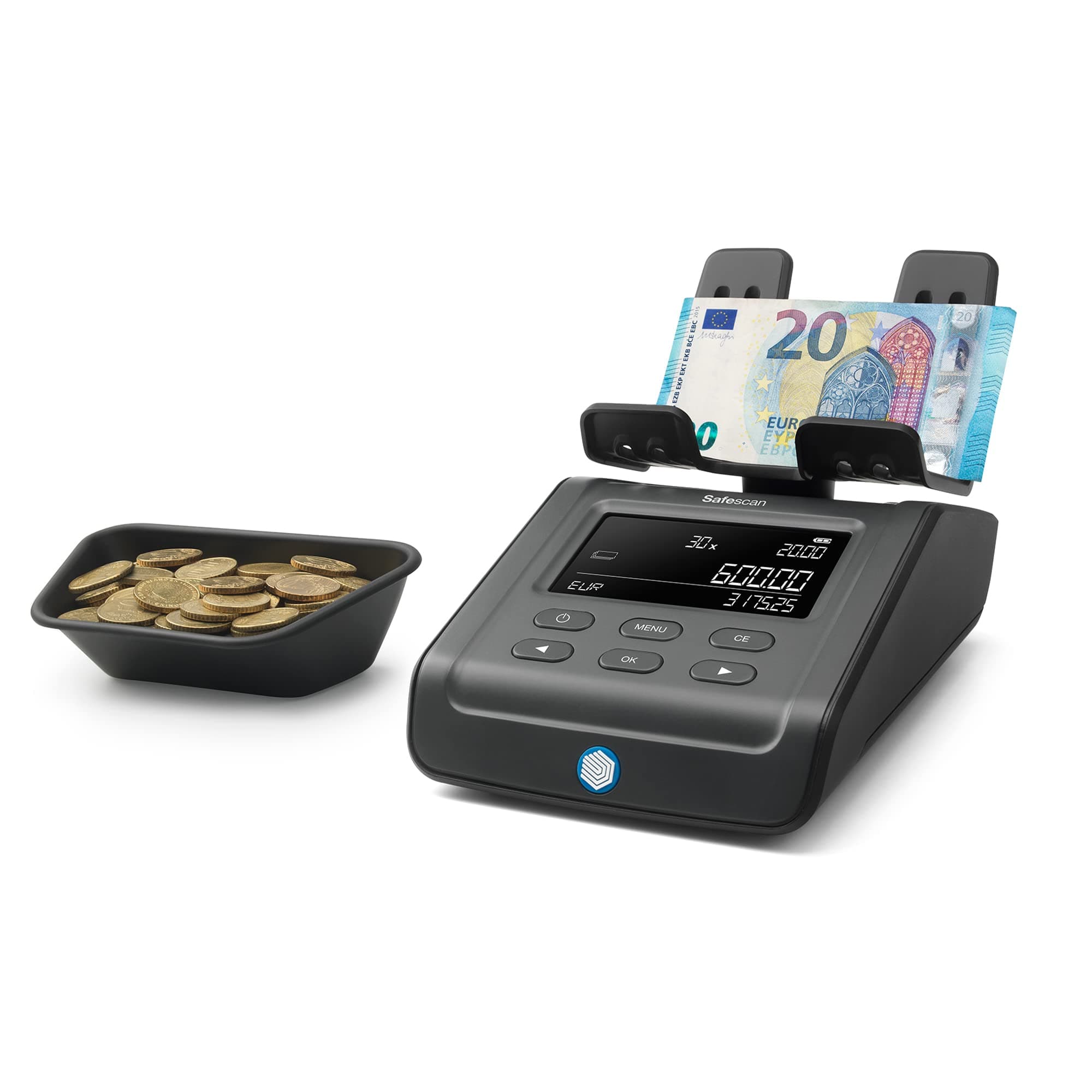 Safescan 6165 máquina contadora de monedas y billetes con detección automática de rollos