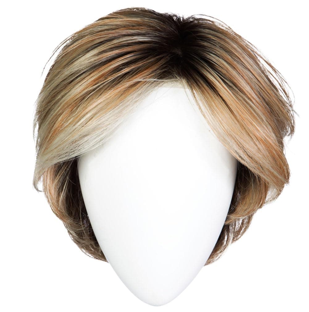 Hair u wear Raquel Welch Monologue Peluca pixie corto clásico con base anudada a mano, talla Petite-Average, RL17/23SS Shaded Iced Latte Macchiato