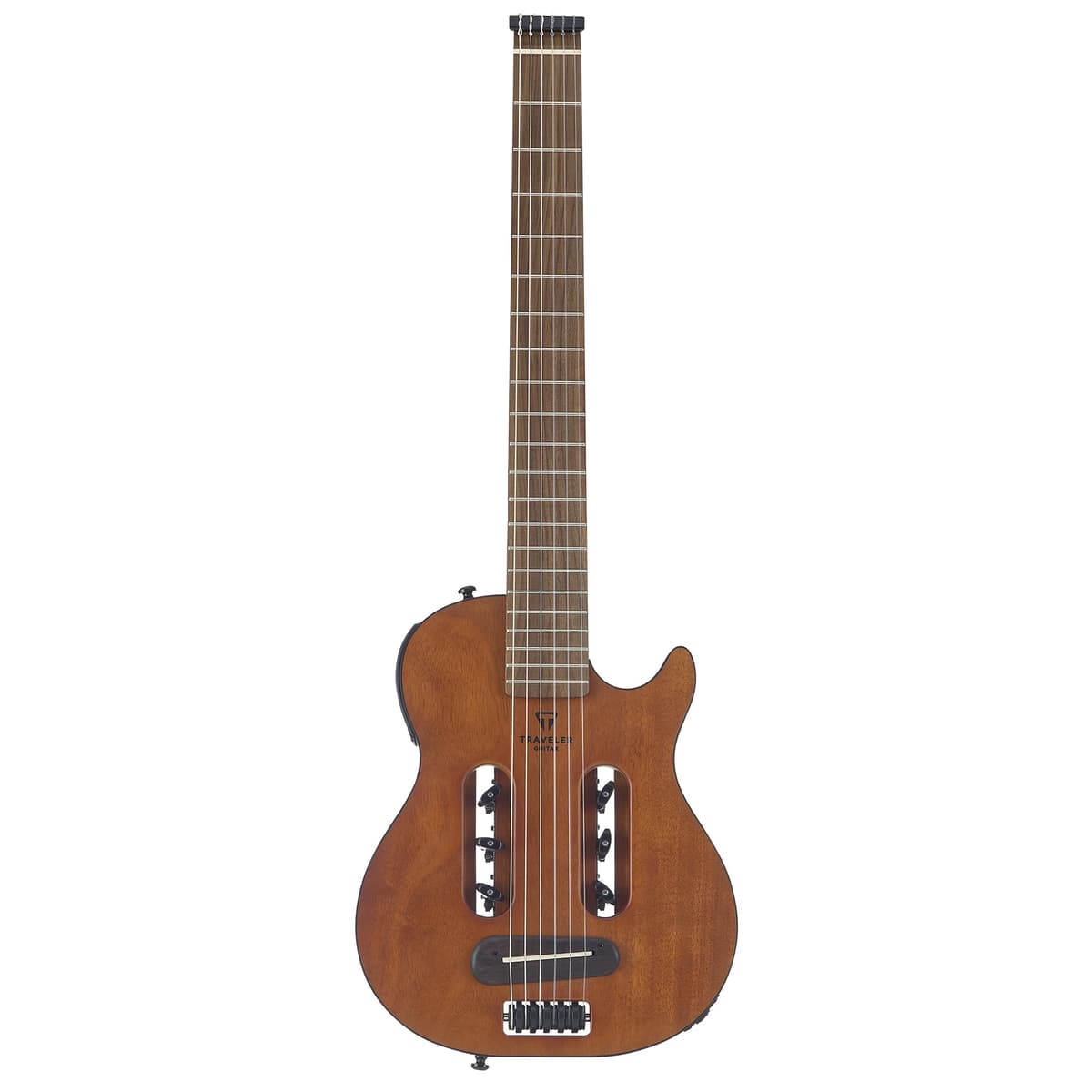 Traveler Guitar Escape Mark III Mahogany Nylon - Guitarra Acústica de Viaje 25.5" con Amp de Auriculares y Funda MK3N MHS