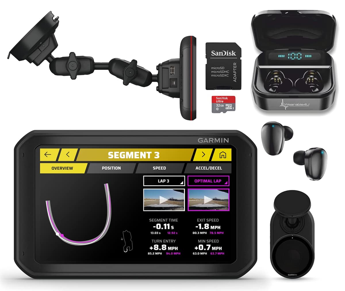 Wearable4U - Garmin Catalyst con Pro Earbuds y MicroSD Bundle (6.95") 010-02345-00