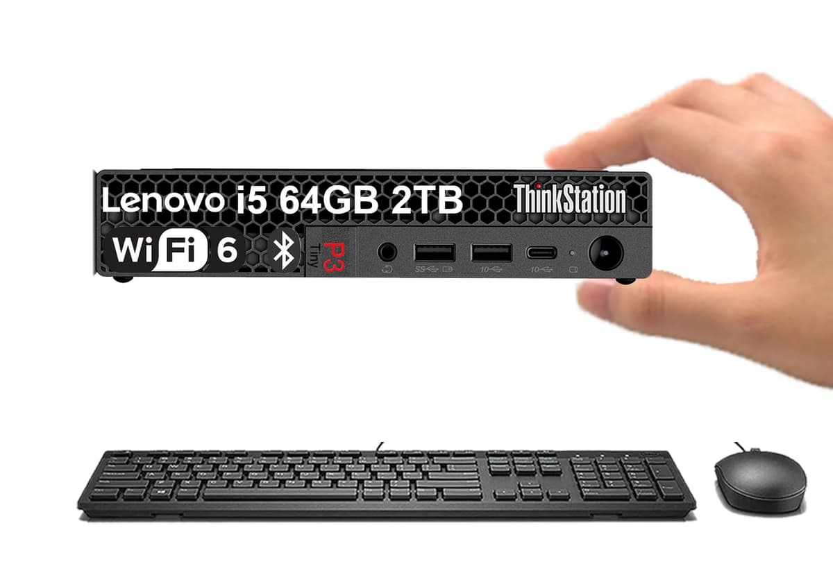 Lenovo ThinkStation P3 Tiny Workstation (Intel i5-14500, 64GB DDR5, 2TB SSD) con Windows 11 Pro