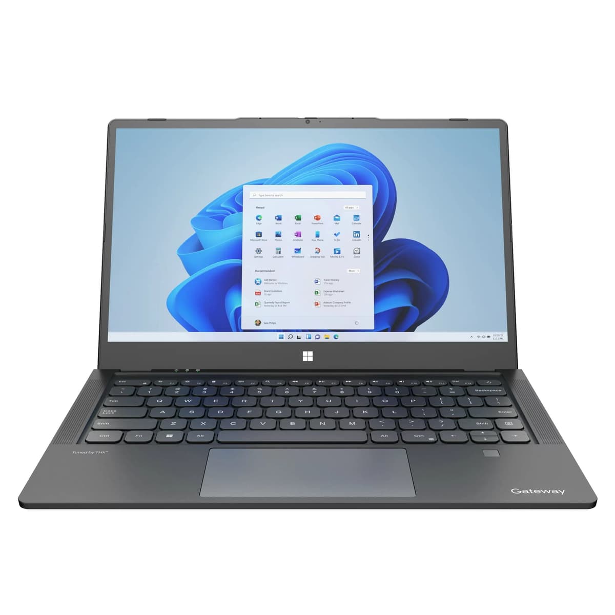 Gateway Notebook Ultra delgado de 14.1", pantalla táctil FHD, Intel Core i7-1255U, 8GB RAM, 512GB SSD, lector de huellas, audio afinado por THX, cámara 2MP, HDMI, Windows 11, negro GWTC71427-BK