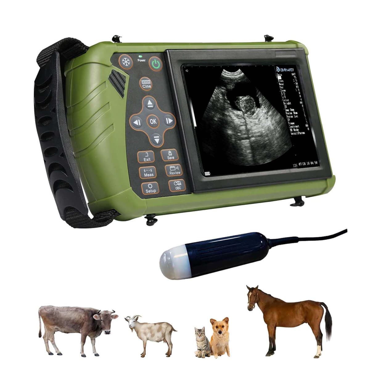 DAWEIanimed DAWEI Professional Vet Ultrasound Machine S0 VET - portátil, 3.5MHz, pantalla 5.6"