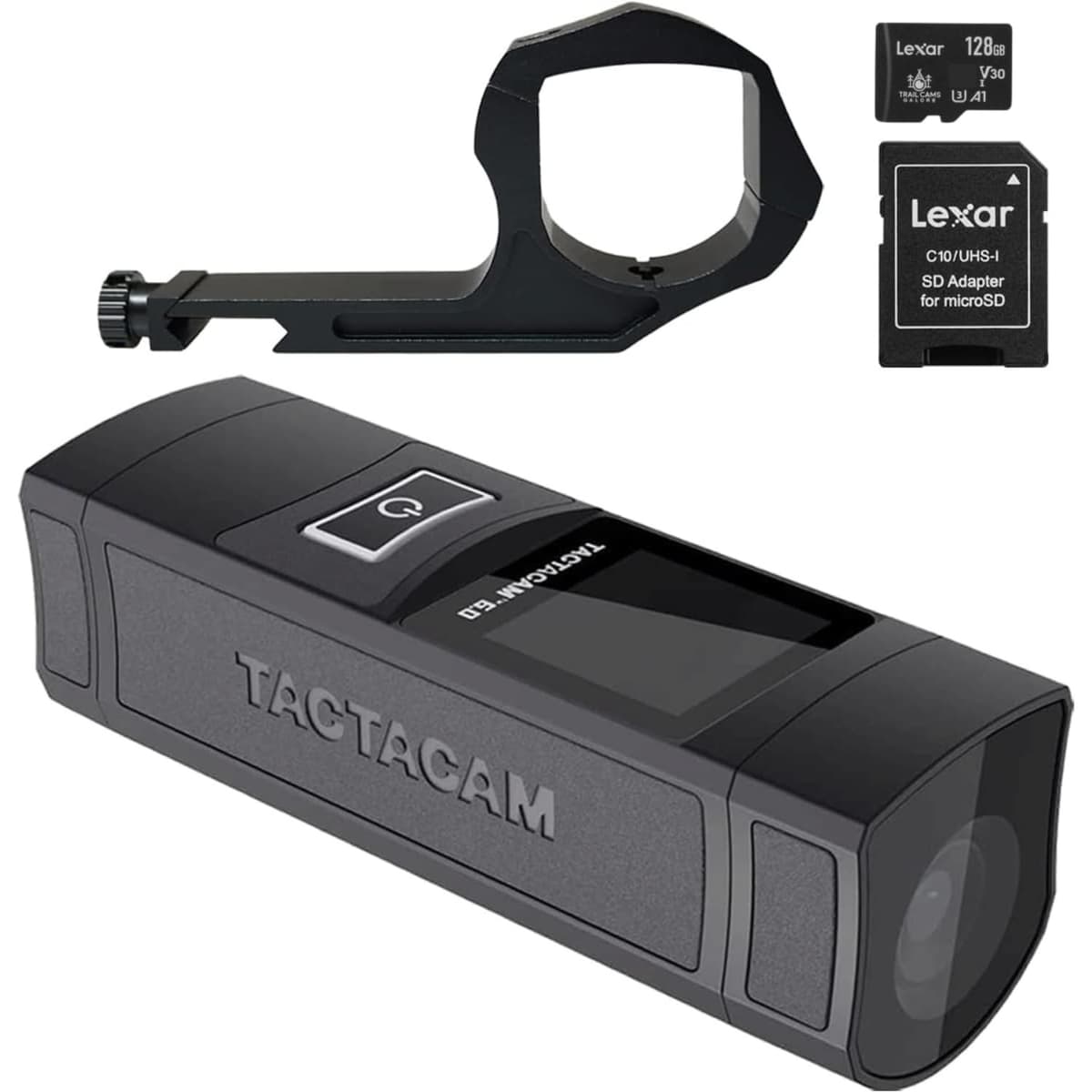 TACTACAM 6.0 Cámara de acción 4K 60FPS con estabilización + Micro SD Lexar 128GB + Montura Underscope C-FB-6
