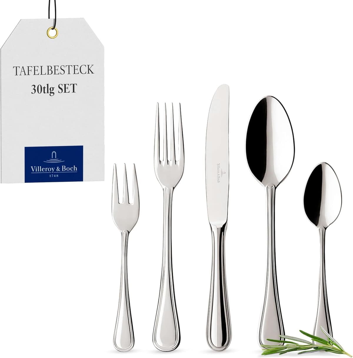 Villeroy & Boch Juego de cubiertos 30 piezas, acero inoxidable 18/10 12-6233-9050
