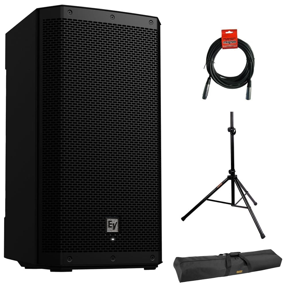Electro-Voice ZLX-12P-G2 Parlante activo 12" 1000W Bluetooth Negro - Bundle con trípode, funda y cable XLR F.01U.385.525