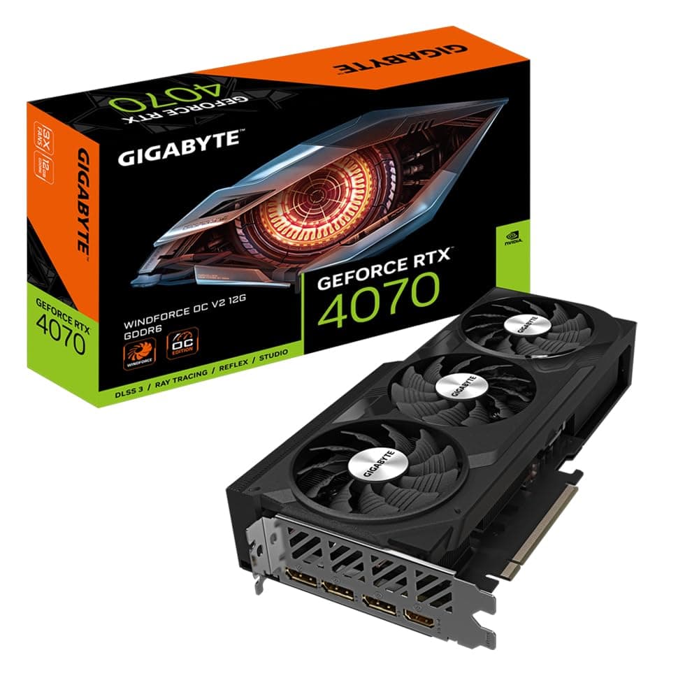 Gigabyte GeForce RTX 4070 WINDFORCE OC V2 12G - 12GB GDDR6, PCI-E 4.0, WINDFORCE GV-N4070WF3OCV2-12GD