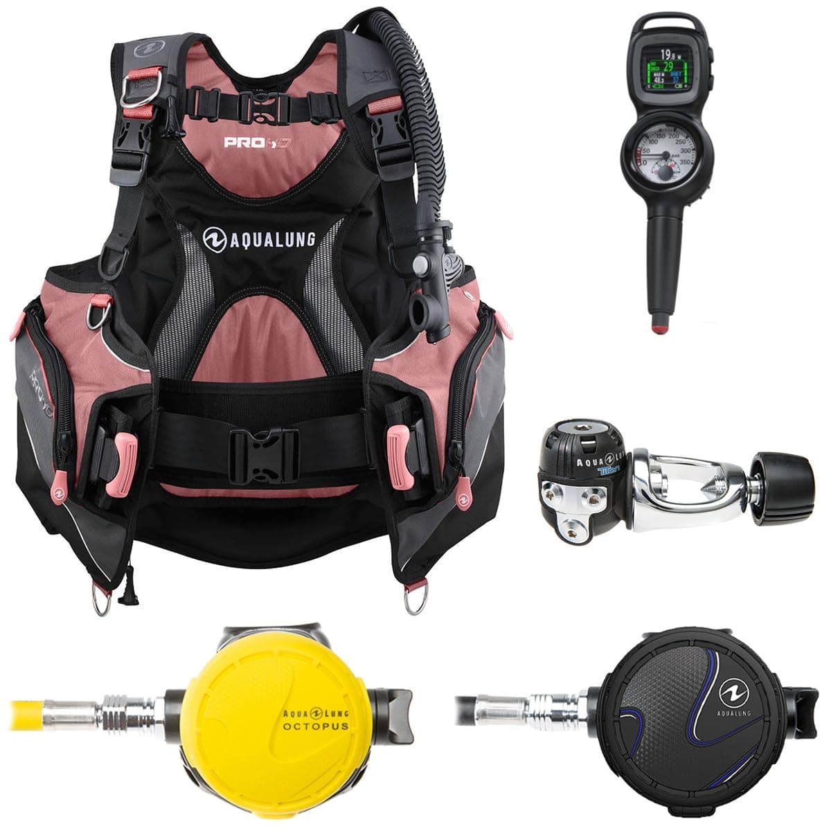 AQUALUNG The Essential Package Mujer (S, Negro/Coral) PKGW1ESS0194S