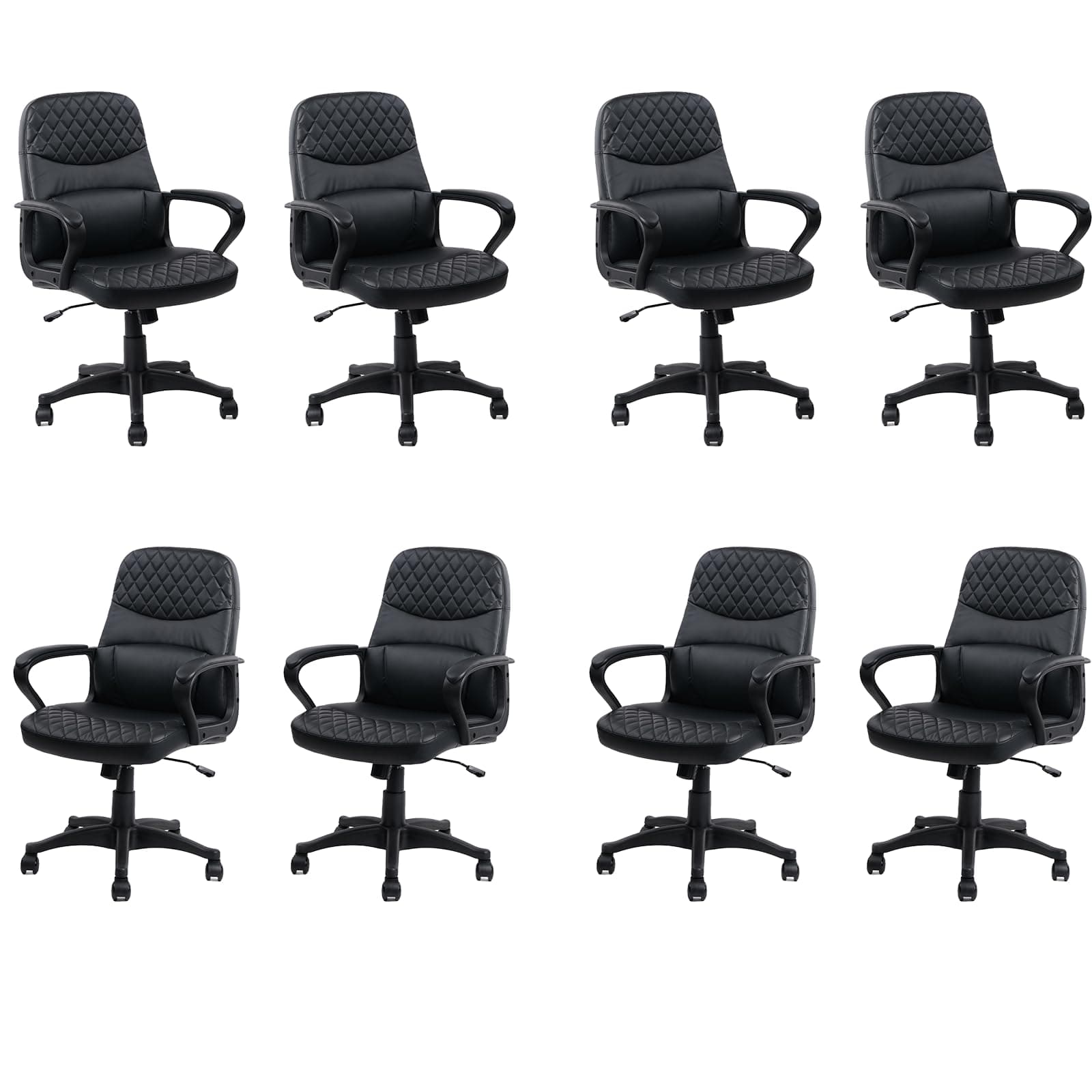 CLATINA Office Chair Abel - Silla ejecutiva ergonómica de respaldo medio (paquete 8)