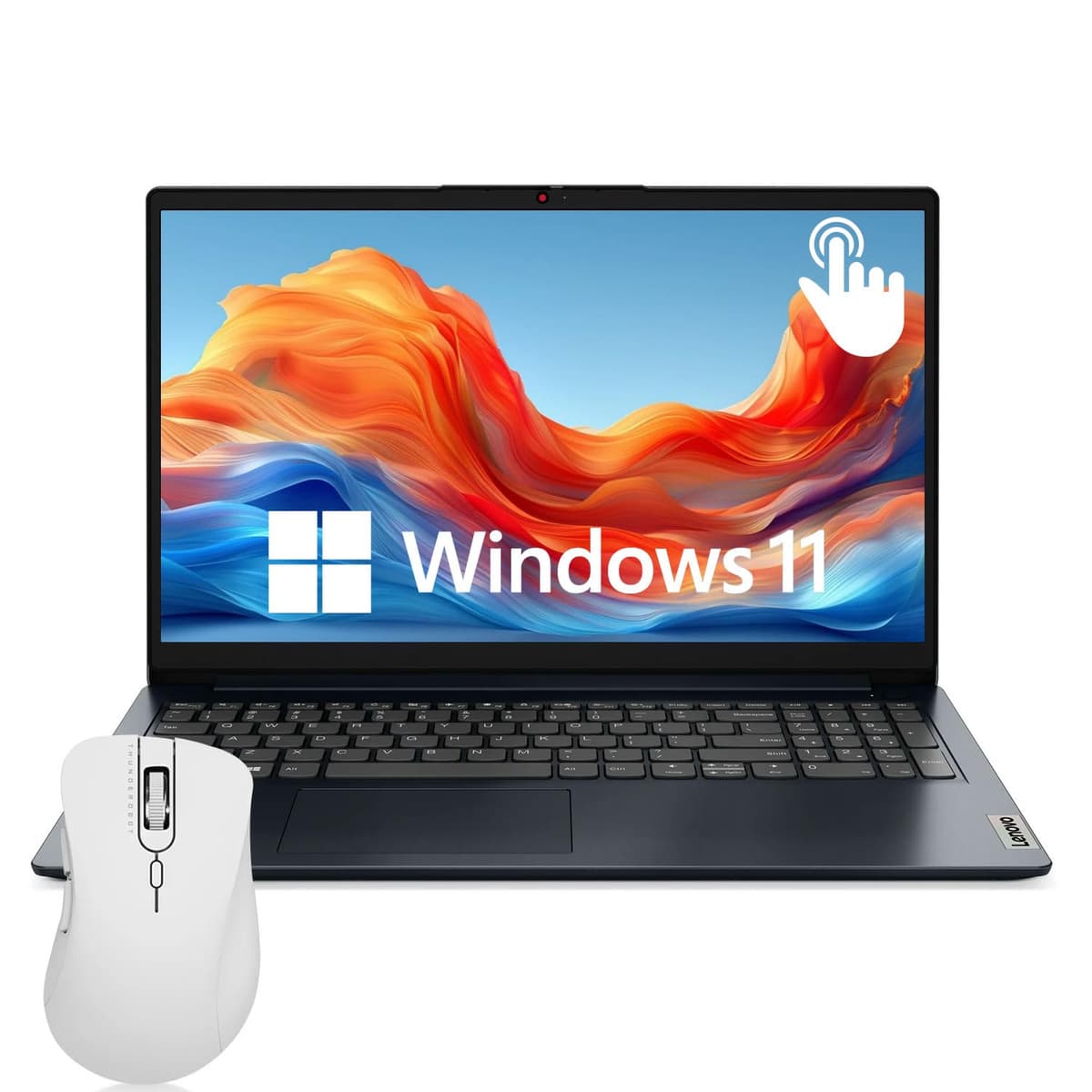 Lenovo IdeaPad 1 Laptop, pantalla táctil FHD de 15.6", Intel Core i5-1335U, 16GB RAM, SSD de 1TB, Office 365 para la web de por vida, lector de tarjetas, cámara web, HDMI, Wi-Fi 6, Windows 11, azul, paquete con mouse inalámbrico