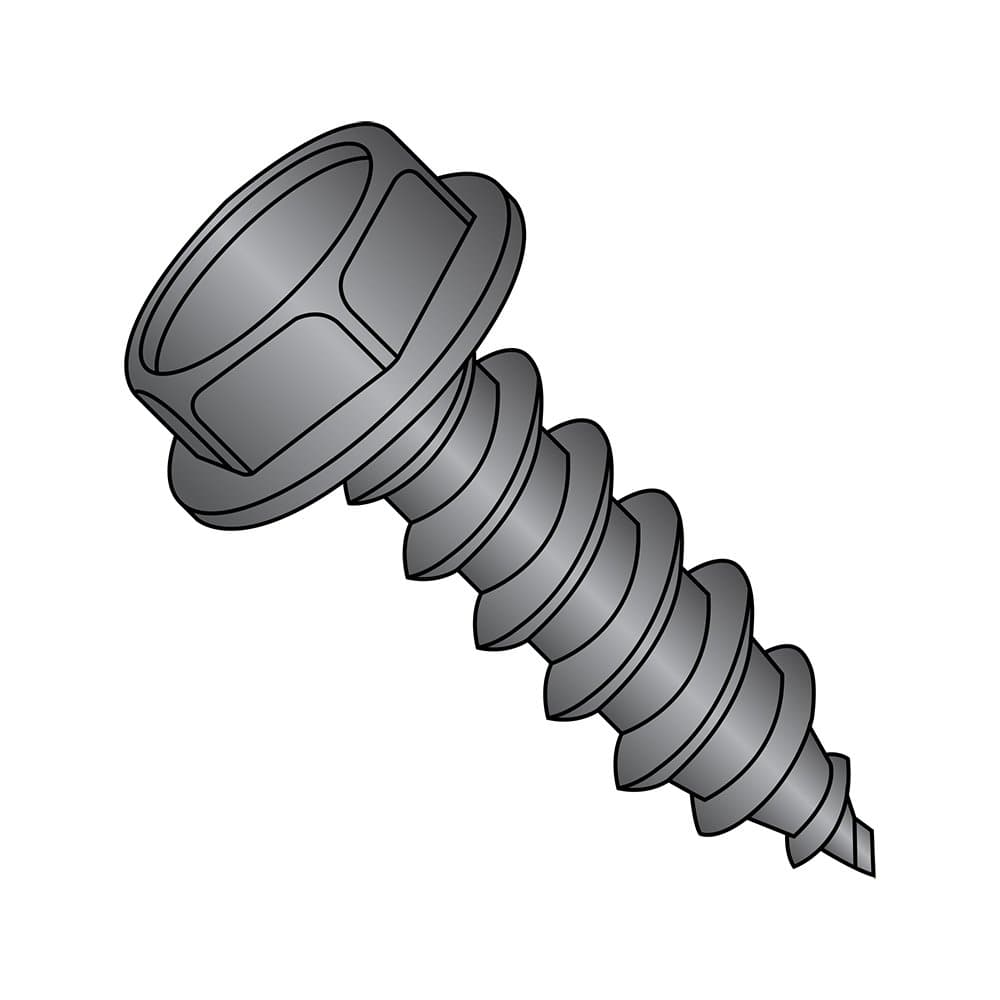 Small Parts 3112ABWB Steel Sheet Metal Screw, Black Oxide Finish, Hex Washer Head, Hex Drive, Type AB, 5/16"-12, 3/4" (Pack of 25)