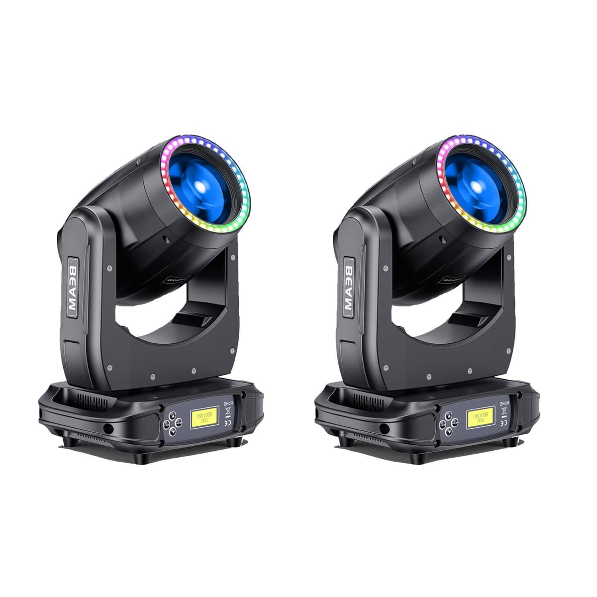 U`King Juego de 2 luces móviles 150W para DJ con 15 gobos, 13 colores y control DMX512 ZQ02241X2