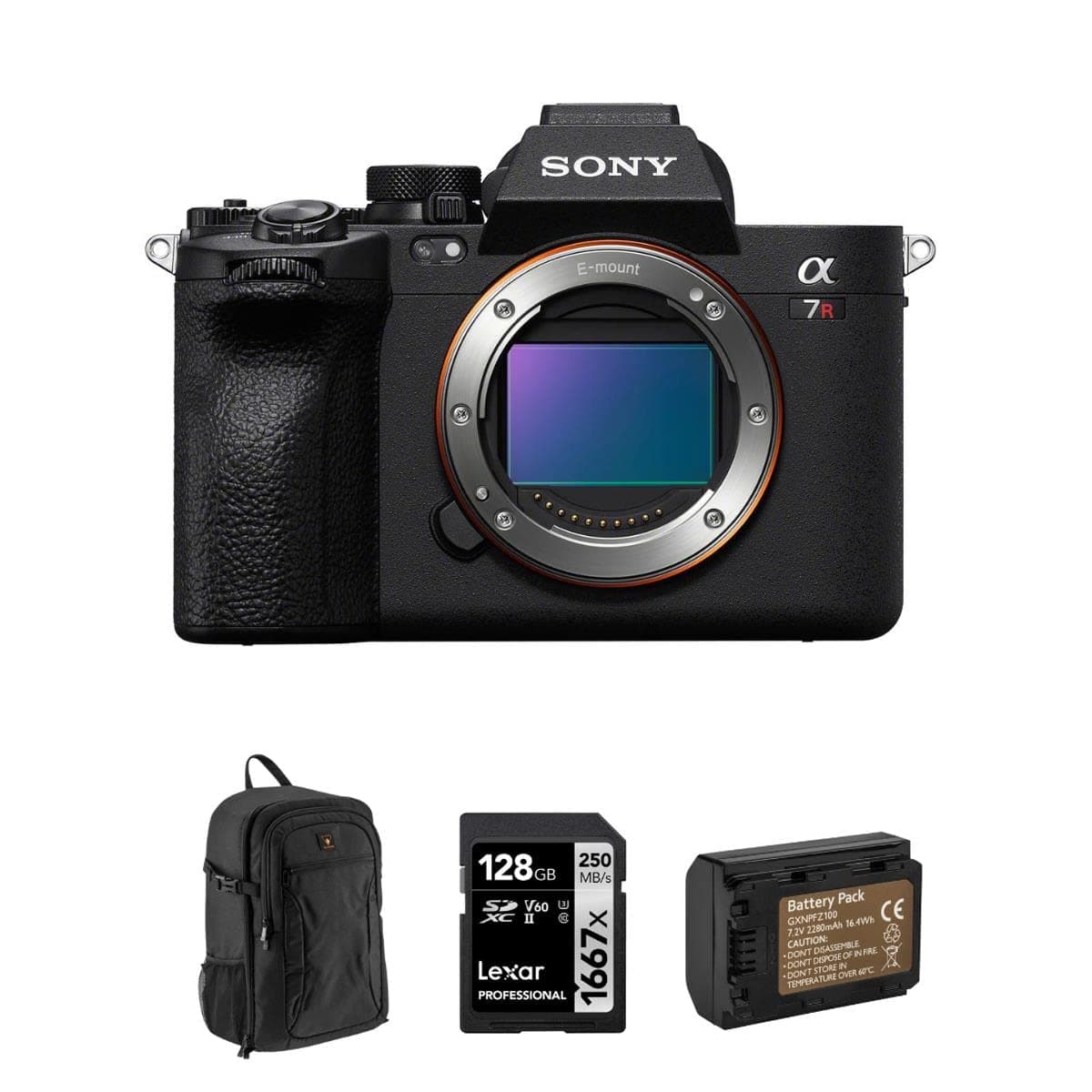 Sony Alpha a7R V Cuerpo de Cámara Mirrorless Full Frame 61.0MP Bundle con 128GB SD y Accesorios ILCE7RM5/B AK