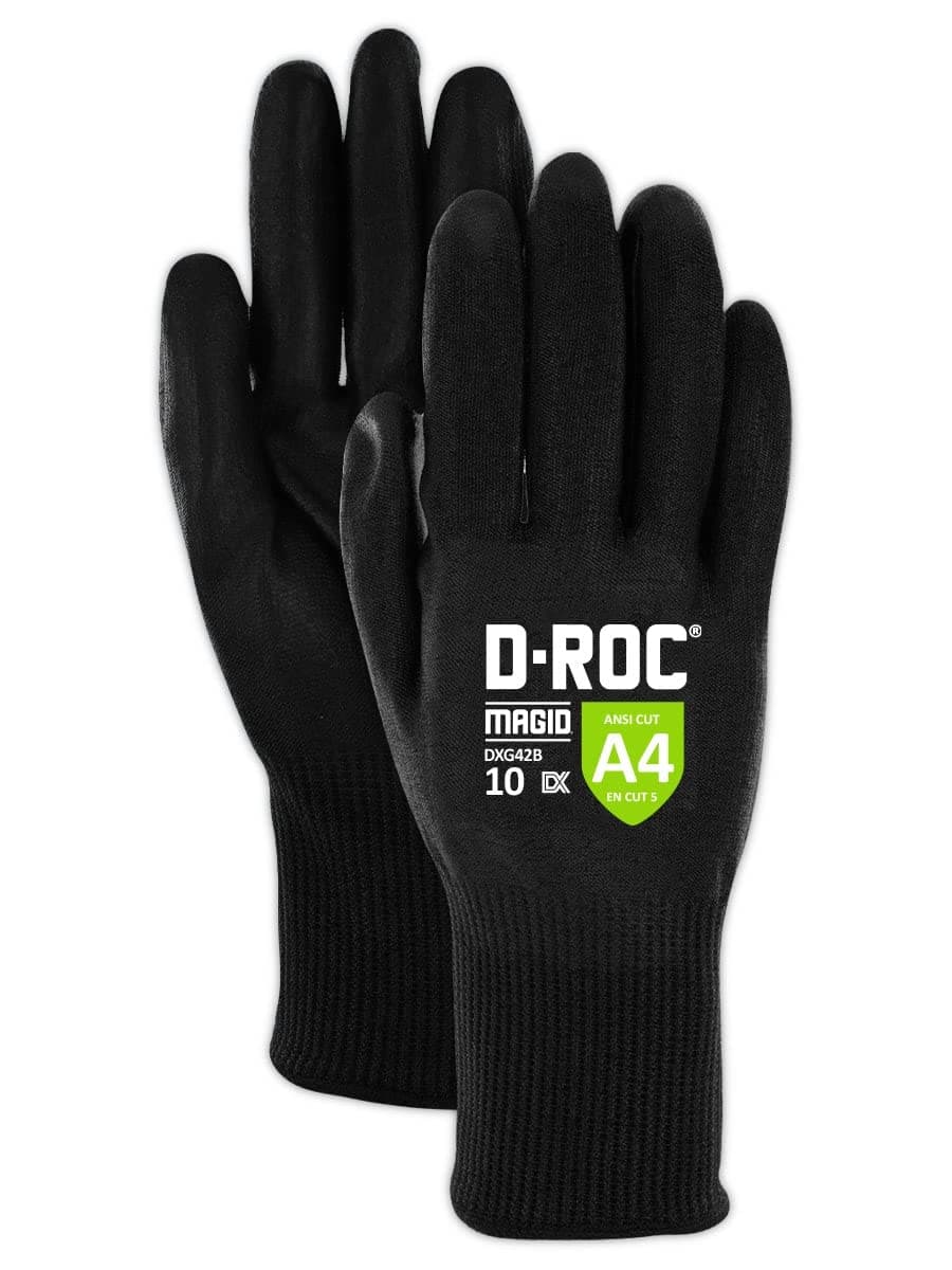 Magid D-ROC Guantes DX Technology con Palma de Poliuretano, ANSI A4, 96 pares, Talla 7/S DXG42B7-96