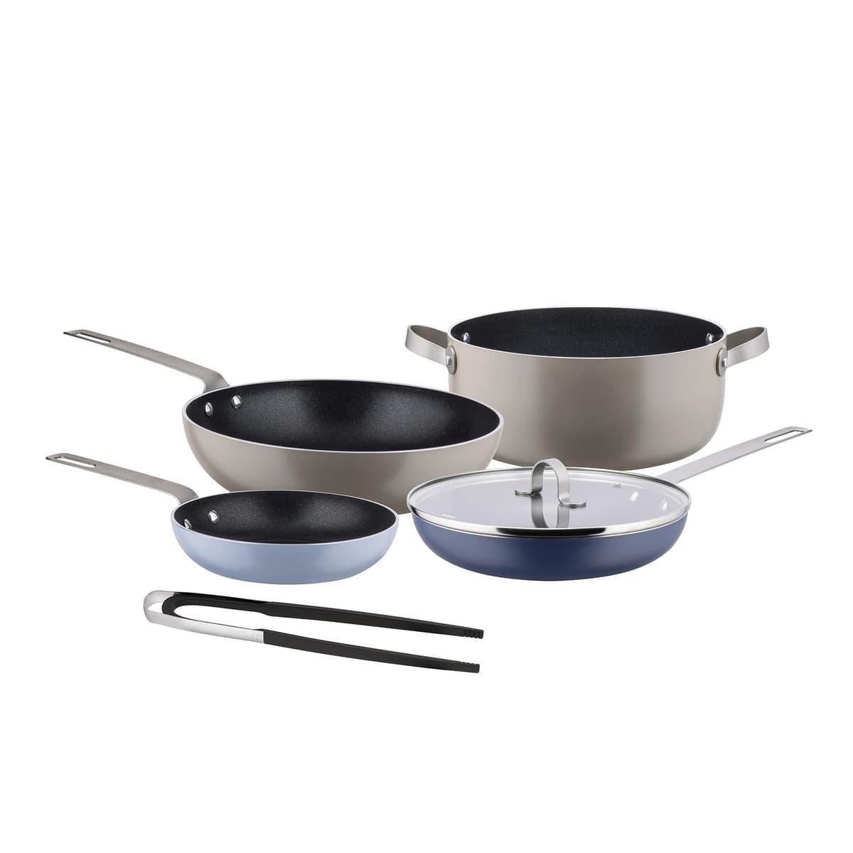 Alessi Tama GIA100S5 juego de cocina seis piezas reciclado aluminio y acero inoxidable