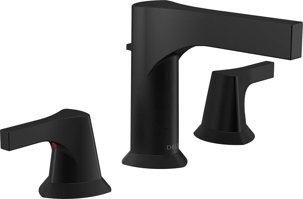 Grifo de lavabo Delta 3574-BLMPU-DST de dos manijas, widespread, negro mate
