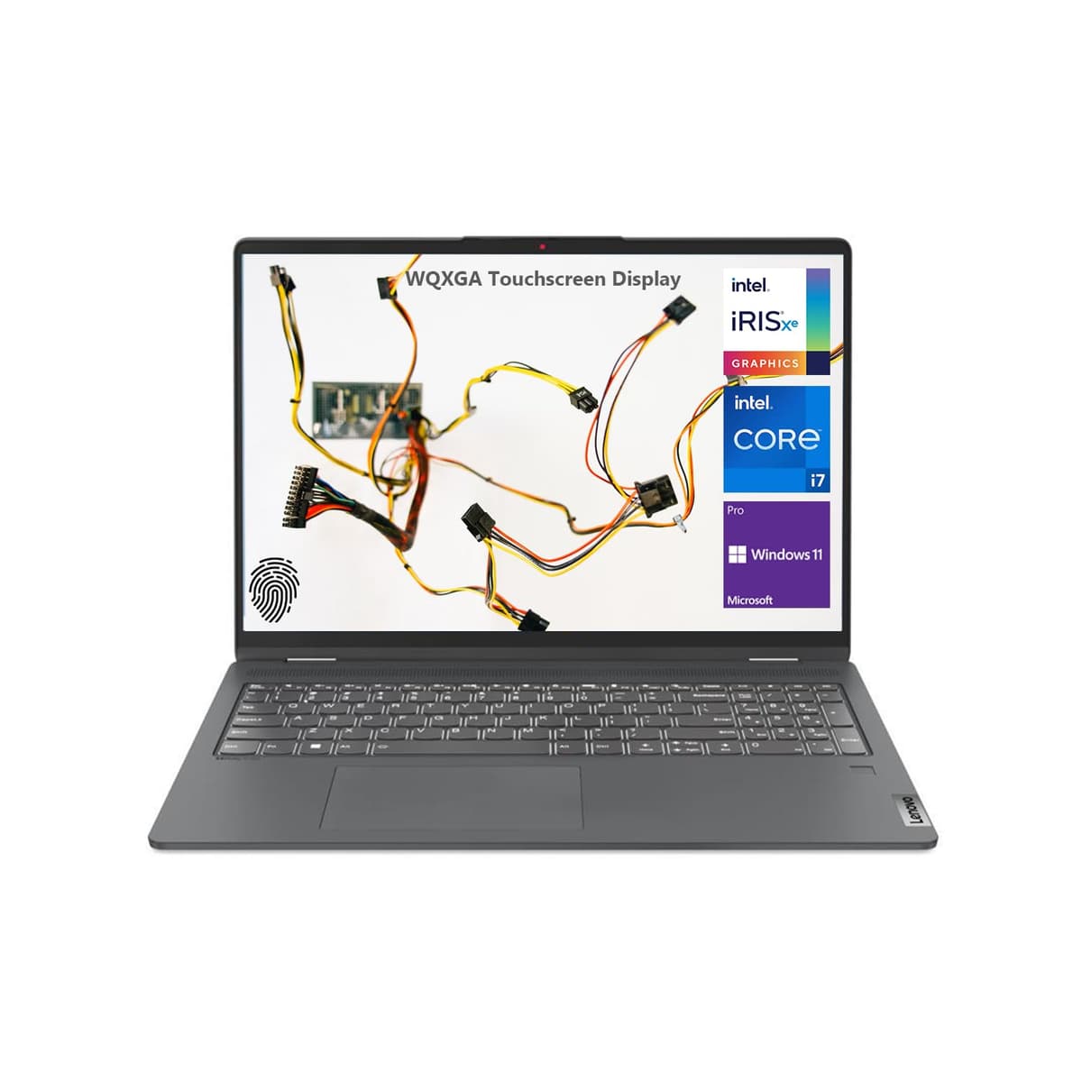 Lenovo Flex Empresarial 2.5K 16" 2 en 1, Pantalla Táctil, Intel Core i7-1255U, 16GB RAM, 512GB SSD, Teclado Retroiluminado, Lector de Huellas, Lector de Tarjetas SD, Wi-Fi 6, Windows 11 Pro, Gris IdeaPad Flex 5 16ALC7