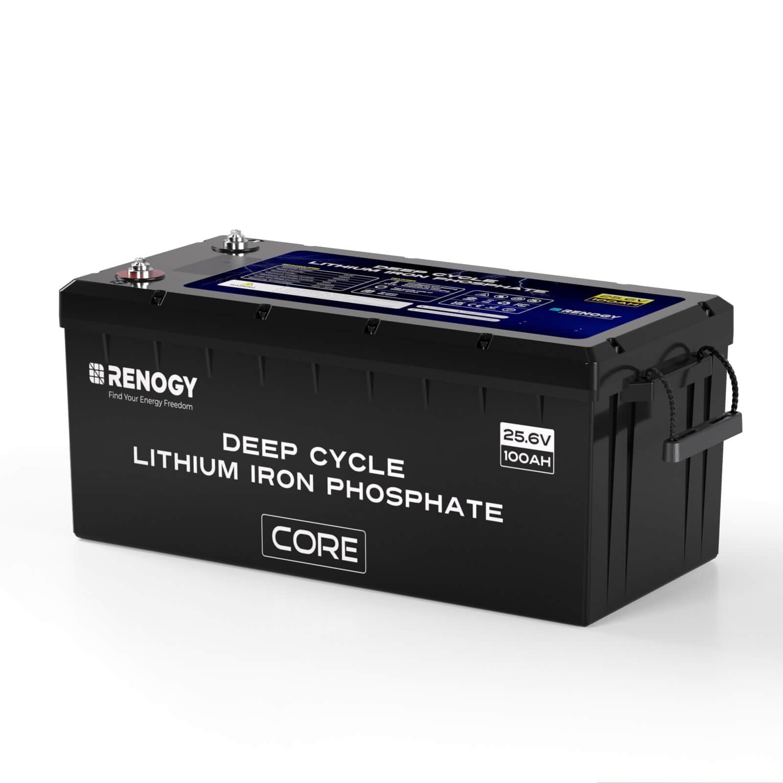 Renogy 24V 100Ah Self-Heating LiFePO4, 200W, 5000+ cycles 840315231528