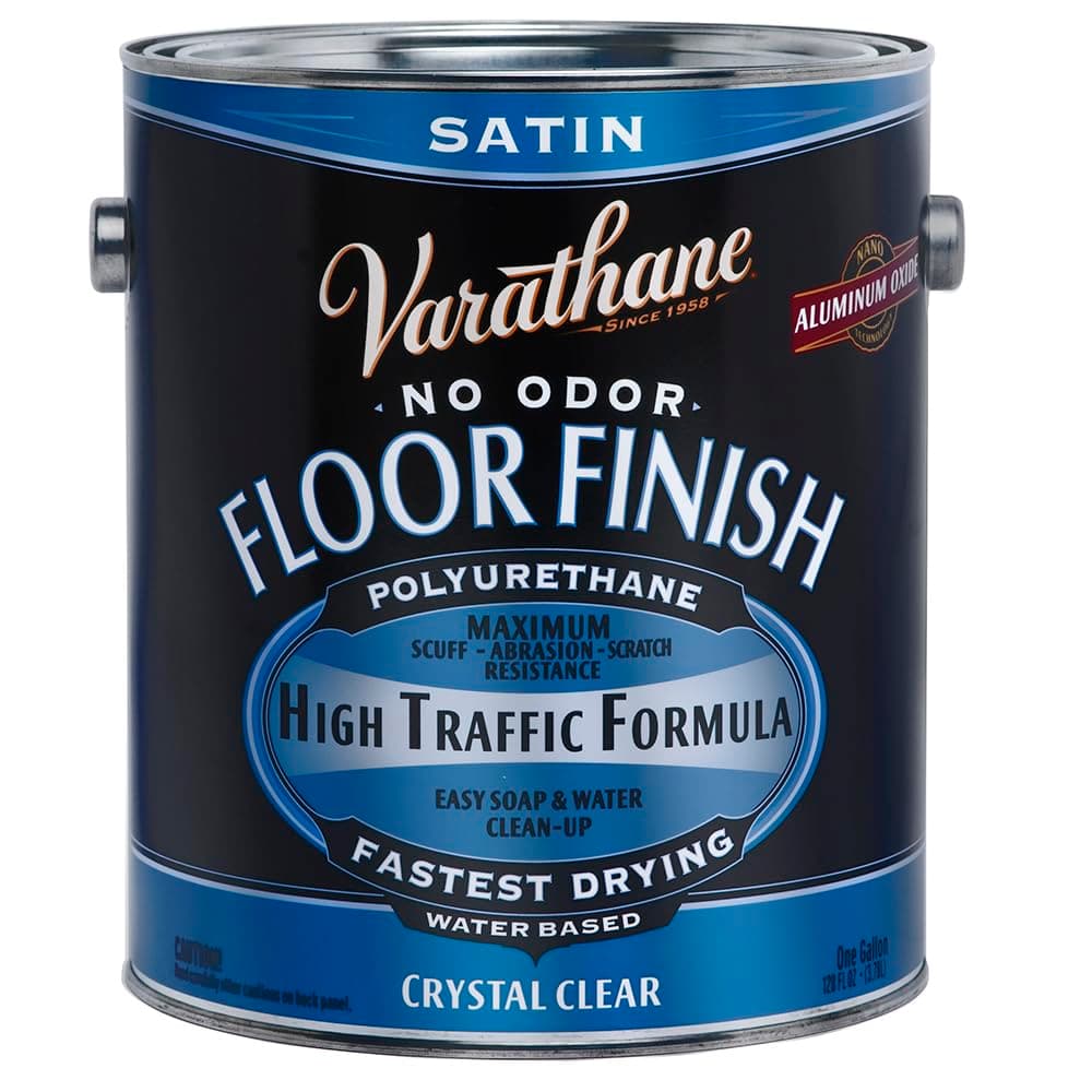 Paquete de 20 de 1 gal Rust-Oleum 230231 Varathane base agua transparente poliuretano para pisos interiores, satinado
